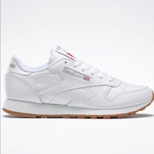 Worn once Reebok classic leather in white/gum